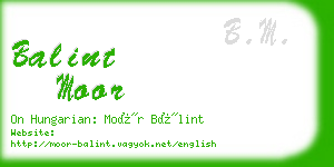 balint moor business card